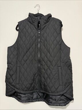 Maurices Quilted Black Women's Puffer Vest with Stand Collar